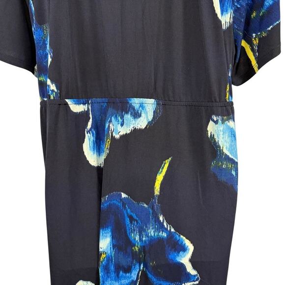 INC International Concepts Navy Floral Jersey Knit V-Neck Short Sleeve Dress 2X - Picture 12 of 16